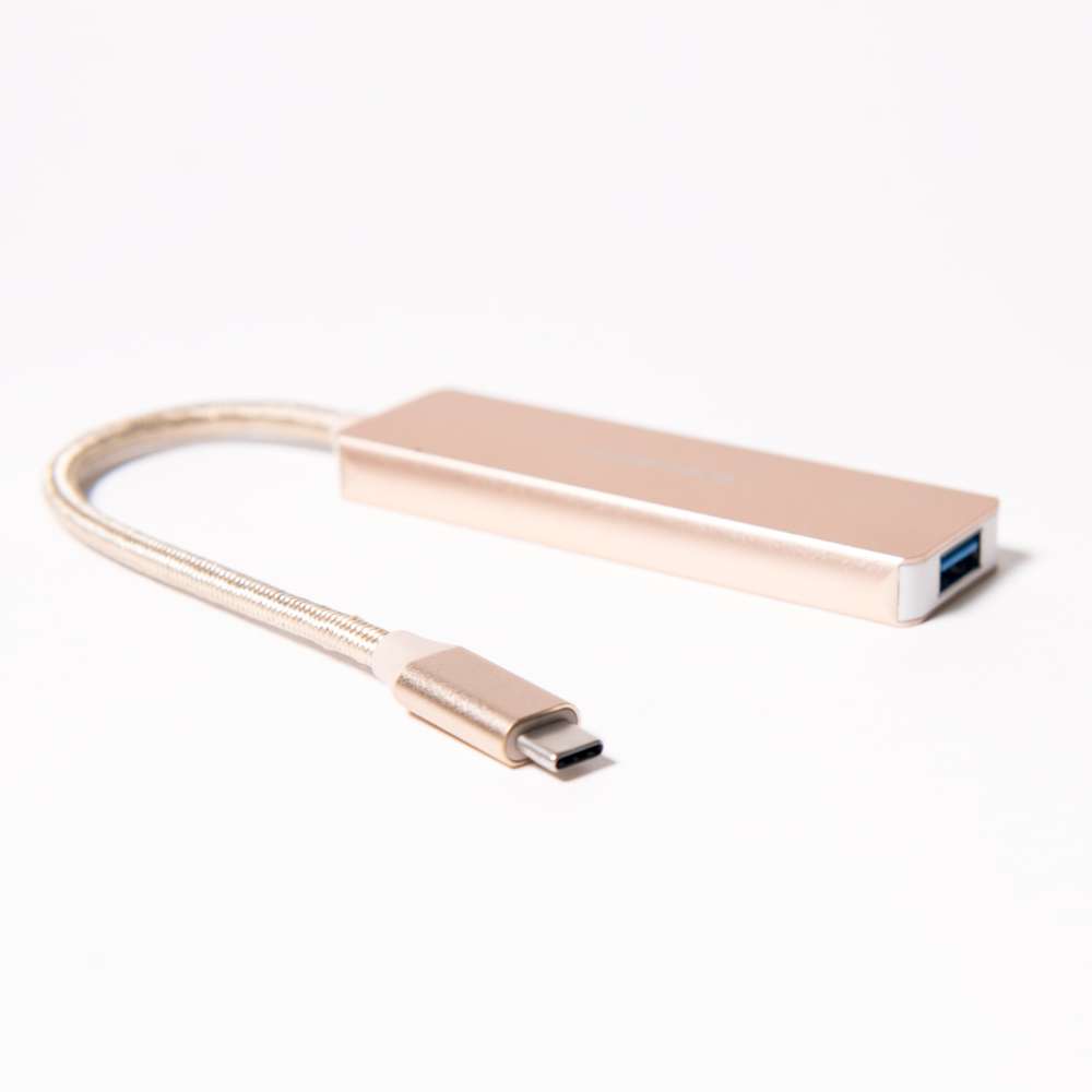 Хаб USB Type-C 3.1 - 4*USB А 3.0 0,15м gold оптом