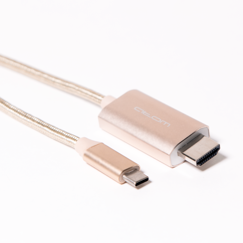 Шнур USB Type-C 3.1 - HDMI 1,8m gold оптом