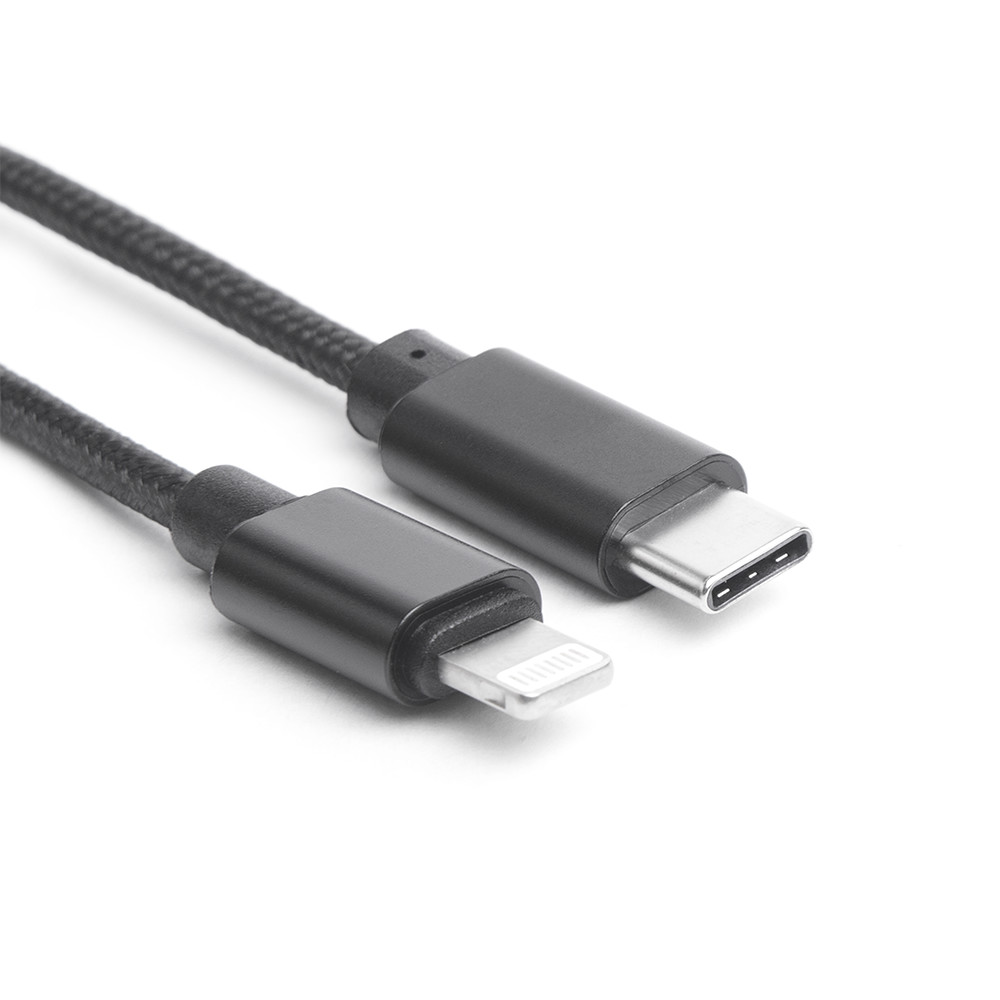 Шнур ATOM | USB Type-C 3.1 - Lightning, 1m black оптом