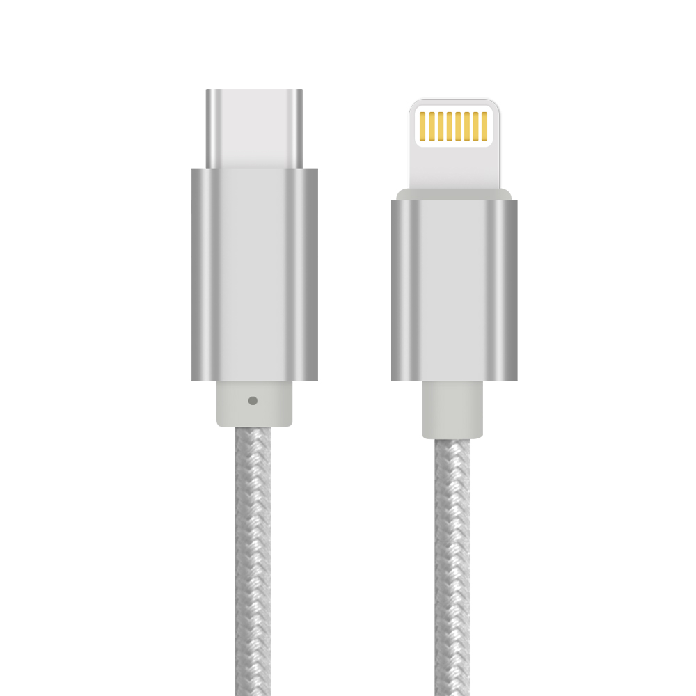 Шнур ATOM | USB Type-C 3.1 - Lightning, 1m silver оптом
