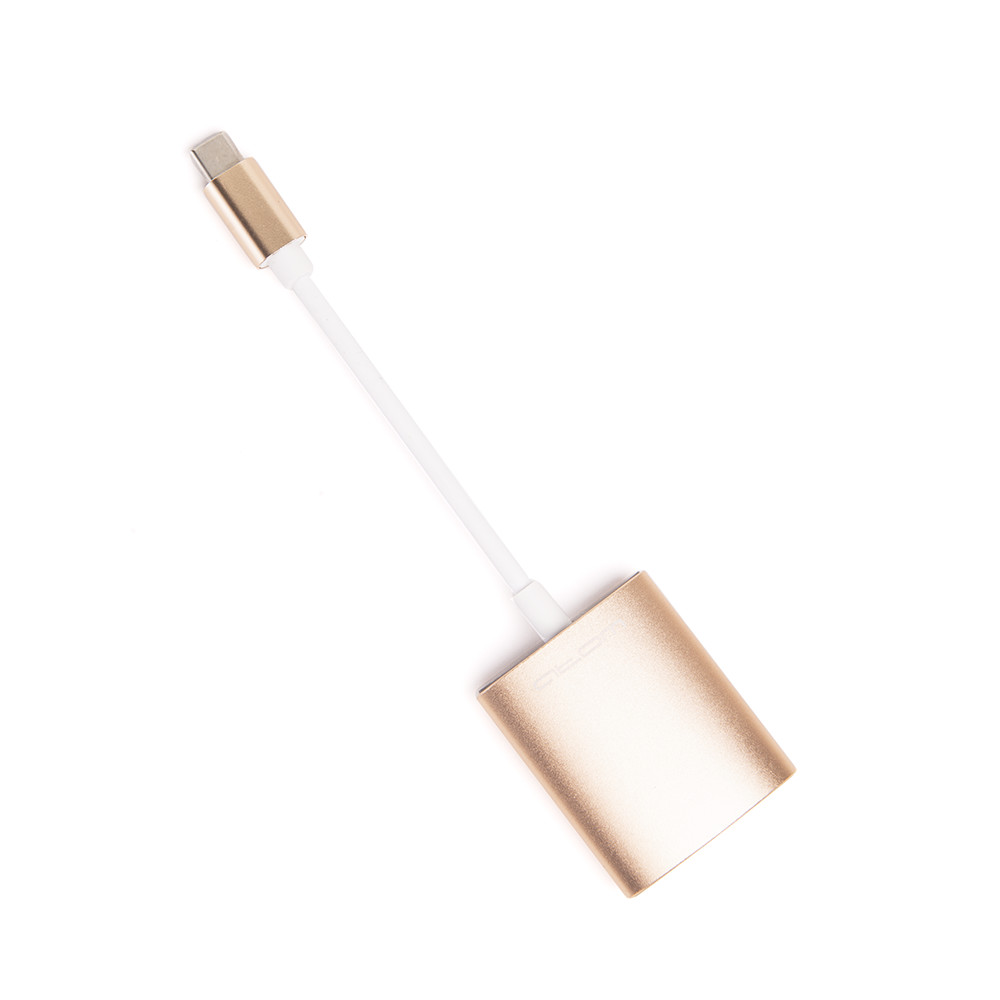 Переходник ATOM | USB Type-C 3.1 - Micro SD\SD, 0,15 м (шт/гн) gold оптом