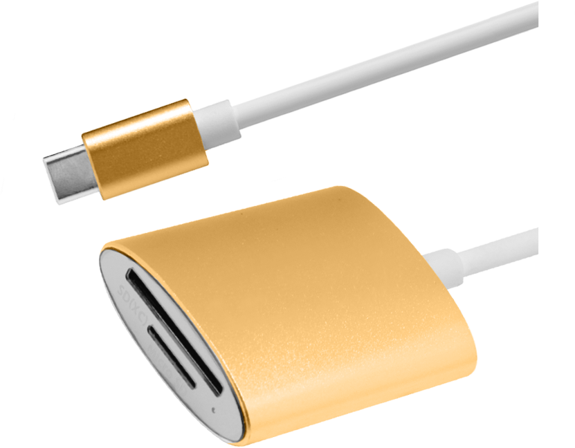 Переходник ATOM | USB Type-C 3.1 - Micro SD\SD, 0,15 м (шт/гн) gold оптом